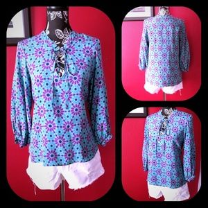 NWOT 100% SILK MID-SLEEVE BLOUSE